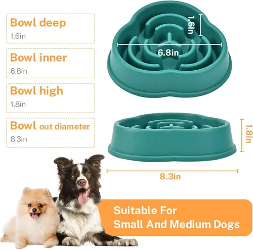 Vista 2 de Cuencos de alimentación lenta para perros pequeños y medianos, cuenco de alimentación de rompecabezas con cuña antideslizante para cachorros, no 2