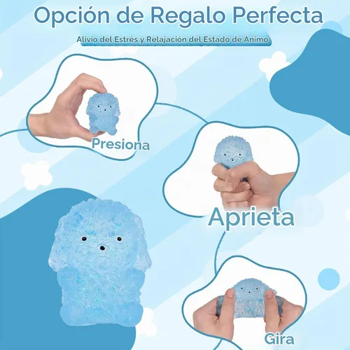 Vista 6 de Juguete squishys para perro, juguete de levantamiento lento con purpurina Perro azul