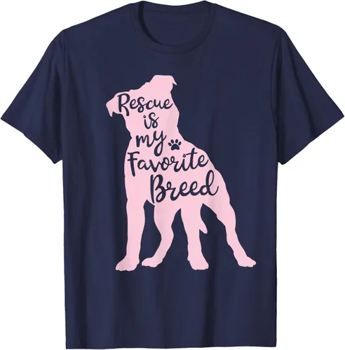 Vista 49 de Pitbull Rescue Is my Favorite Breed Dog Pit Bull Mama - Camiseta, Negro, S