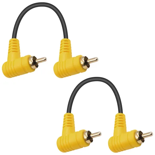 Vista 11 de Duttek Cable RCA de ángulo recto de 5 pies/4.9 ft, estéreo de 90 grados macho a macho con puerto chapado en oro 4K para amplificadores, cine