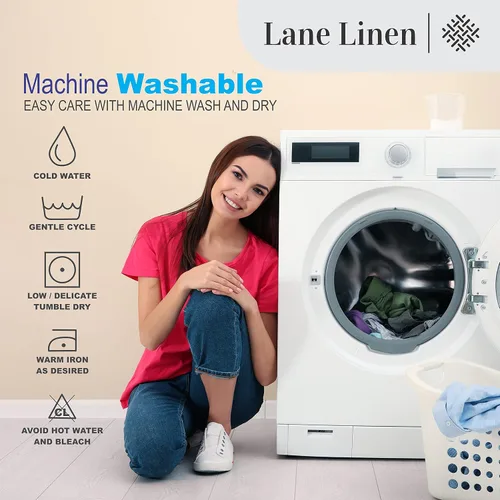 Vista 8 de Lane Linen Juego de 2 fundas de almohada 100 % de algodón, tamaño estándar, se adapta a almohadas estándar y Queen, fundas de almohada lujosas