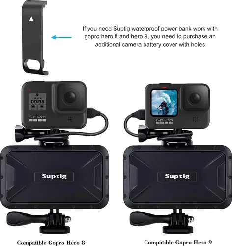 Vista 9 de Suptig Cargador Portátil, Paquete de Batería de 7800mAh, Banco de Energía, Compatible con Gopro Hero 13 Hero 12 11 10 9 8 7 6 5 4 3 3+ Hero Session