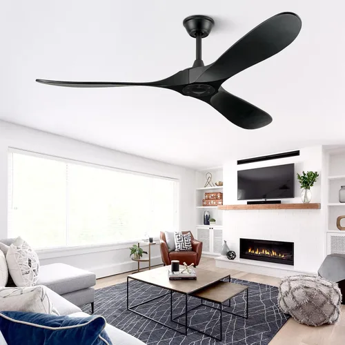 Vista 8 de Ventiladores de techo ABZ sin luces - Ventiladores de techo modernos de 52 pulgadas sin luces con control remoto, ventiladores de techo de 3 aspas