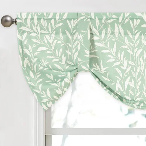 Vista 28 de VOGOL Cenefa floral negra para ventanas, patrón de pájaro, 52 x 18 pulgadas *Pájaro dorado