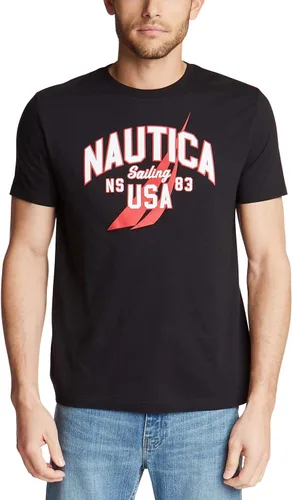 Vista 17 de Nautica - Camiseta de manga corta para hombre, 100% algodón, serie náutica con estampa gráfica Rojo náutico