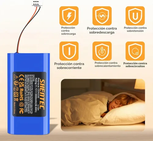 Vista 6 de Shentec - Batería compatible con ICR18650 3S1P, CEN330 (3500 mAh, 11,1 V)