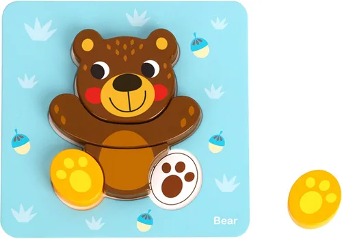 Vista 7 de Exclusivo juego de rompecabezas de Learning Curve My First Animals de Amazon para niños, multicolor
