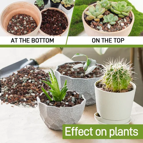Vista 5 de Mezcla de suelo para bonsái de 2 cuartos, lava, corteza, roca volcánica, zeolita verde y perlita, mezcla orgánica natural para plantas en maceta