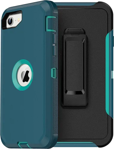 Vista 19 de MXX Funda diseñada para iPhone SE 2020/SE 2022, funda protectora resistente con protector de pantalla [3 capas] cubierta de protección de goma