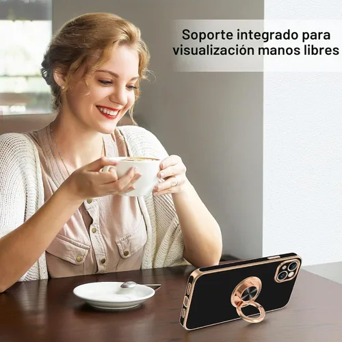 Vista 6 de Hython Funda para iPhone 14 Plus con soporte de anillo [soporte de anillo giratorio de 360° con soporte magnético] [Soporte de montaje en automóvil]