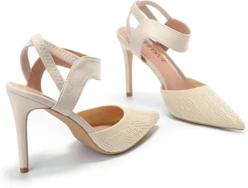 Vista 5 de EBYNUE Zapatos de tacón alto sexy para mujer, zapatos de vestir cómodos y puntiagudos de 4 pulgadas con punta cerrada, estilete de aguja para fiesta