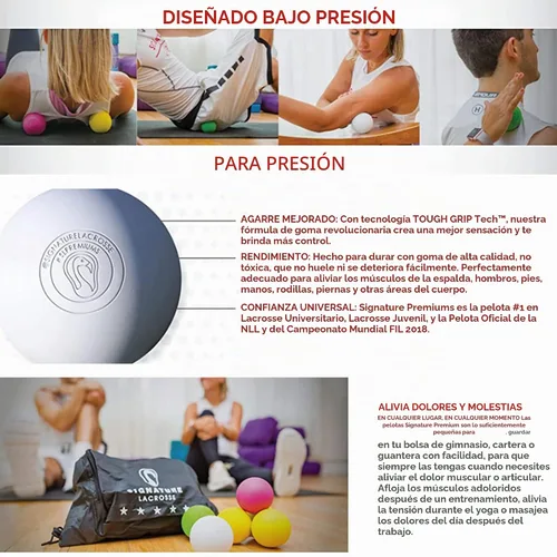 Vista 5 de Caja de 120 bolas de lacrosse CLA de alta calidad, color blanco, bolas de lacrosse sin olor químico, herramientas de liberación miofascial, rodillo