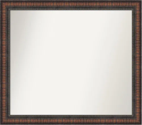 Vista 44 de Amanti Art Espejo de baño marrón para sobre el fregadero, 24 x 24 pulgadas, espejo de tocador cuadrado marrón Caleb, marco de madera rústica