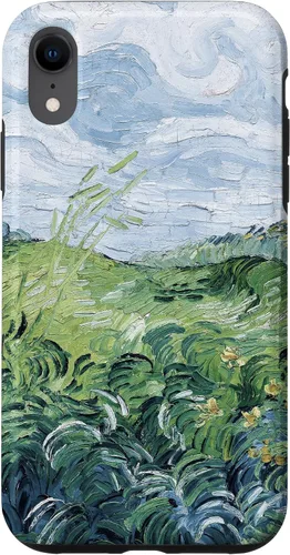 Vista 25 de Van Gogh - Carcasa para iPhone 17, diseño de campos de trigo verde