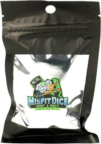 Vista 4 de FanRoll Mystery Misfit Metals: bolsa de 7 dados de metal poliédricos surtidos de 0.630 in