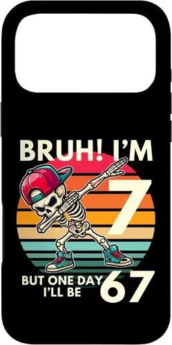 Vista 22 de Bruh I'm 7 But One-Day I'll Be 67 Retro 7th Birthday Kids Case for iPhone 17
