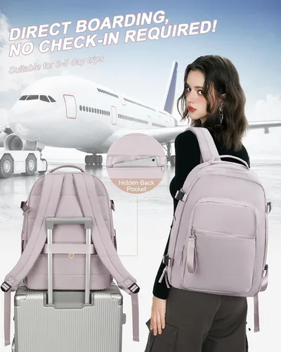 Vista 6 de UPPACK Mochila de viaje grande para mujeres y hombres, mochila de transporte para aviones, mochila de viaje para mujer, mochila de gimnasio