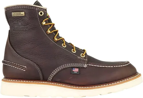 Vista 7 de Thorogood 1957 Series Botas de Trabajo Impermeables con Puntera Moc de 6" para Hombres - Puntera Suave, Cuero de Grano Completo con Suela de Cuña