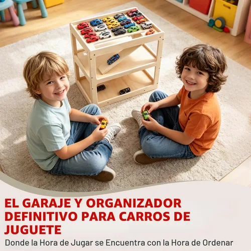 Vista 6 de Organizador de almacenamiento de madera para garaje, compatible con Hot