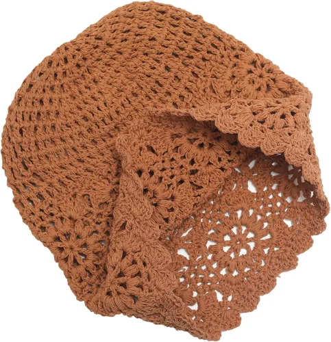 Vista 5 de ZLYC Gorro holgado de algodón para mujer hecho a mano con corte de calavera floral de verano