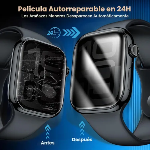 Vista 3 de LK 4Pack for Apple Watch Series 12/11/10 46mm Privacy Screen Protector Negro