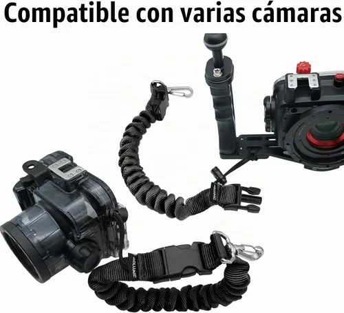 Vista 6 de nitescuba Buceo Spring Clip Lanyard Anti-perdida Lanyard con hebilla de liberación rápida para deportes al aire libre Negro