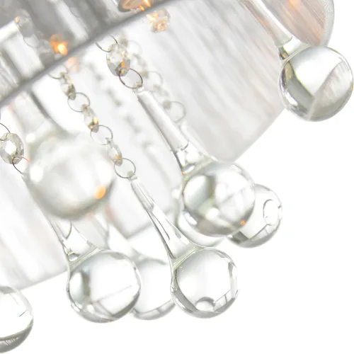 Vista 6 de Water Drop - Marco cromado de montaje empotrado de 10 pulgadas y pantalla plateada con gotas de cristal