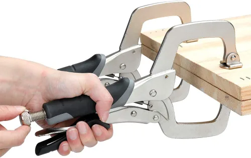 Vista 7 de Amazon Basics Abrazaderas de metal ajustables para carpintería, soldadura o reparaciones, 11 pulgadas, paquete de 2, negro/plateado