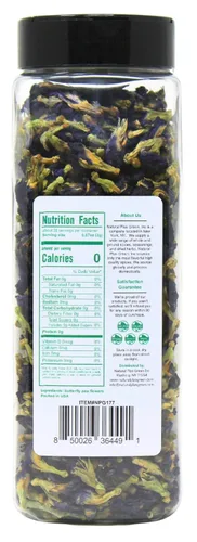 Vista 2 de NPG Té de flores de guisantes mariposa azul 2 Oz, brotes de flores enteras en hojas sueltas, colorante alimentario azul natural no-GMO para té