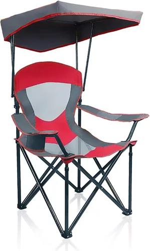 Vista 11 de ALPHA CAMP Silla de Salón con Toldo de Servicio Pesado Sombrilla Silla de Viaje para Senderismo con Portavasos Azul Esmalte