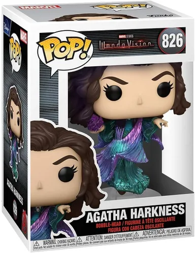 Vista 3 de Agatha Harkness Pop #826 Pop TV: Figura de vinilo Wanda Vision (empaquetada con protector EcoTek para proteger la caja de exhibición)