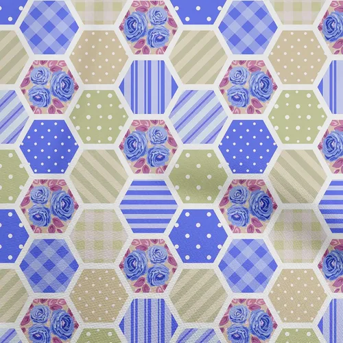 Vista 8 de oneOone Cotton Flex Blue Fabric Floral Craft Projects Decor Fabric Printed By The Yard 40 Inch Wide-DO Azul
