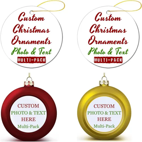 Vista 11 de Adornos de Navidad personalizados, texto fotográfico, haz tu propio adorno de cerámica de porcelana, regalo de recuerdos para decoración de Navidad