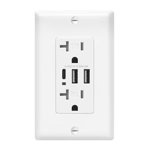 Vista 10 de ECOELER Receptáculo de Tomacorriente USB Negro de 3 Puertos, Tomacorriente de Pared USB C de 6.0A 30W, Enchufe Resistente a Manipulaciones de 15