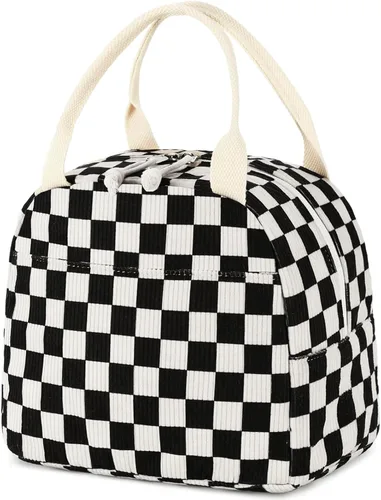 Vista 36 de Bluboon Bolsa de almuerzo para mujer, bonita bolsa de almuerzo de pana con correa para el hombro, reutilizable, aislada, gran capacidad
