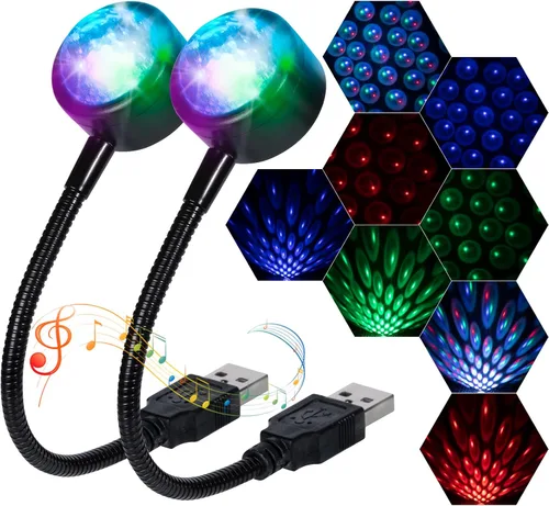 Vista 8 de LuxLumin Luces de techo para automóvil, proyector de estrella USB, luz nocturna, luces interiores ajustables para automóvil, luces LED portátiles