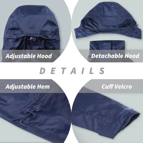 Vista 7 de 33,000ft Abrigo impermeable con capucha 3 en 1 para mujer, para invierno, esquí, senderismo, lluvia, forro de vellón, cortavientos