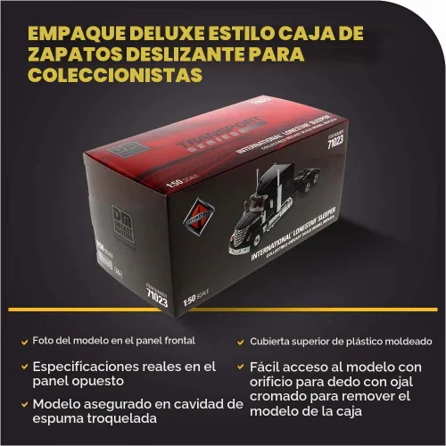 Vista 7 de International Lonestar Sleeper Cab Truck Tractor Negro 1/50 Diecast Modelo por Diecast Masters 71023