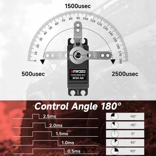 Vista 4 de Servomotor sin núcleo de 99.2 lbs de dirección de alto torque: Smraza 8.4V Servo Digital de acero inoxidable servo impermeable para RC escala 1/10