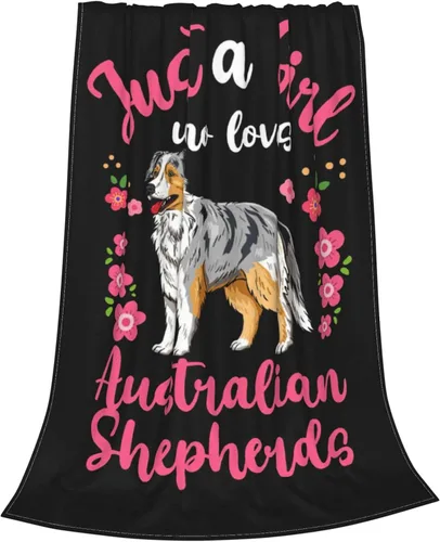 Vista 3 de Manta de pastor para decoración de perro, regalos de pastor para niñas y niños, manta de franela de forro polar súper cálida y suave y ligera, manta