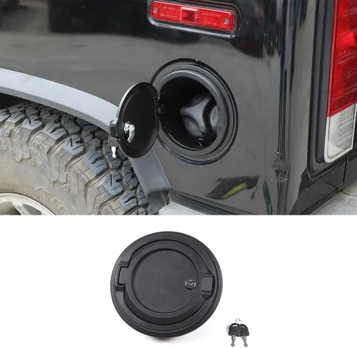 Vista 10 de PIUGILH Cubierta de puerta de llenado de combustible con bloqueo compatible con accesorios Hummer H2 2003-2009, cubierta de puerta de tanque de tapa