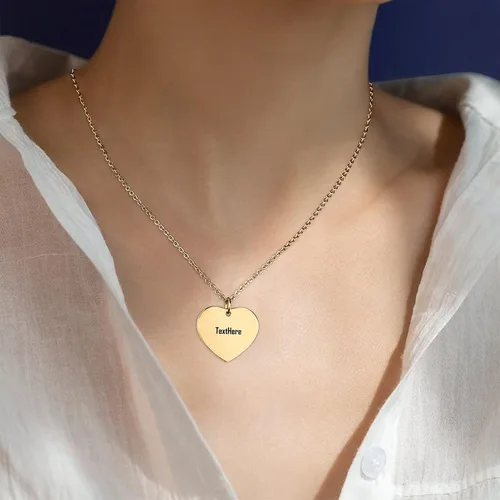Vista 5 de VAPK Collar personalizado con nombre de corazón Collares personalizables para mujer, joyería moderna y delicada que no se deslustra