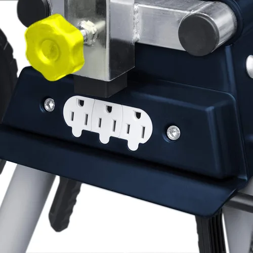 Vista 7 de POWERTEC MT4009 - Soporte para sierra de mesa plegable y POWERTEC MT4000 con ruedas de 8 pulgadas y tomas de corriente de 110 V, soportes