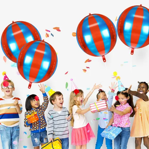 Vista 3 de Paquete de 9 globos de circo, decoraciones de carnaval de LIYDE para fiestas temáticas de circo, decoraciones de circo de 22 pulgadas, globos
