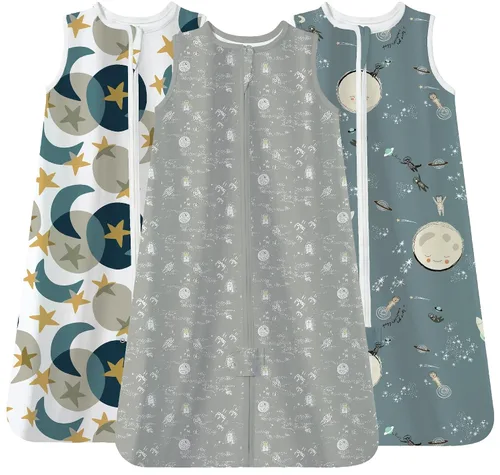 Vista 16 de TotAha - Saco de dormir para bebé de 0 a 3 meses, paquete de 3 unidades, ligero, súper suave y seguro, manta vestible para bebé, bolsa de dormir