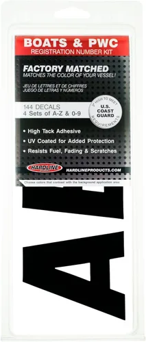 Vista 6 de Kit de números para registro de fábrica Hardline Products en color azul y negro, Negro sólido