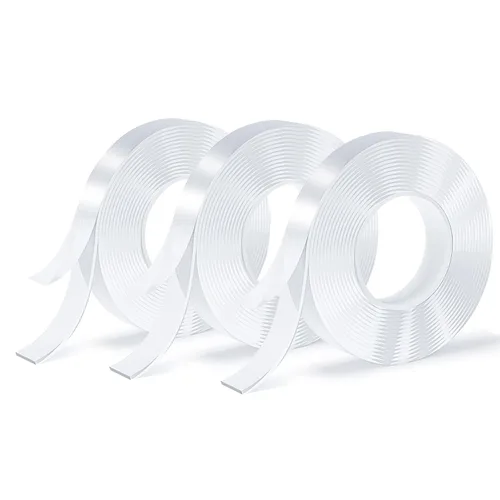 Vista 9 de 3 rollos de cinta adhesiva de doble cara, nano, cinta adhesiva transparente, cinta adhesiva sin rastro, extraíble, lavable, reutilizable, adecuado