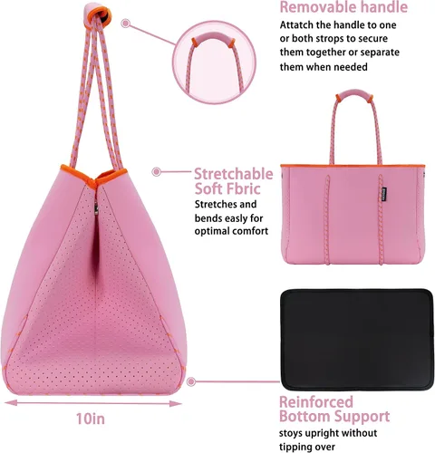 Vista 8 de QOGiR Bolsa multiusos para gimnasio y playa, peso ligero, tamaño grande, deportiva