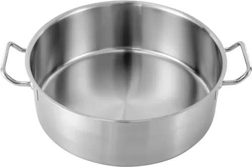 Vista 7 de Olla de acero inoxidable de 11 cuartos de galón con tapa, utensilios de cocina gruesos, olla de sopa de inducción resistente, olla grande