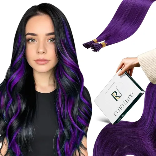 Vista 95 de RUNATURE Extensiones de cabello humano con punta en U, color marrón ceniza a rubio platino